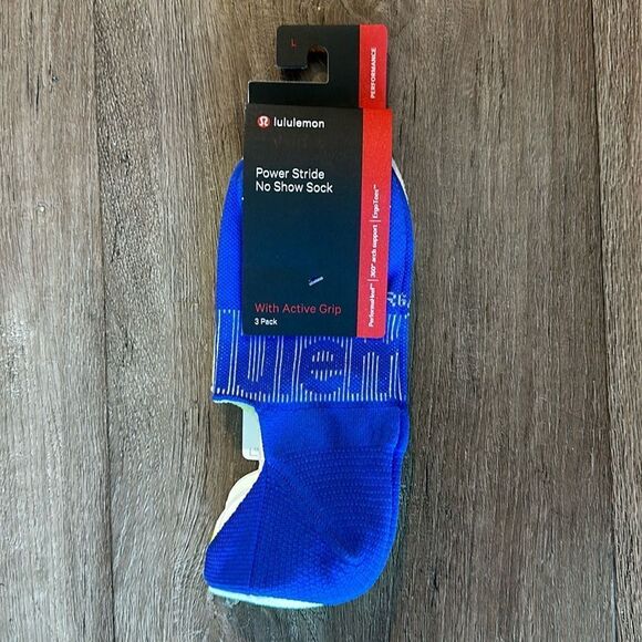 Lululemon Men's Power Stride No-Show Socks with Active Grip 3 Pack NWT - Picture 2 of 4